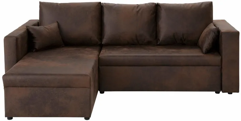 Home affaire Ecksofa Pur L-Form, wahlweise mit Bettfunktion, Braun, – Produktbild 3 von 5