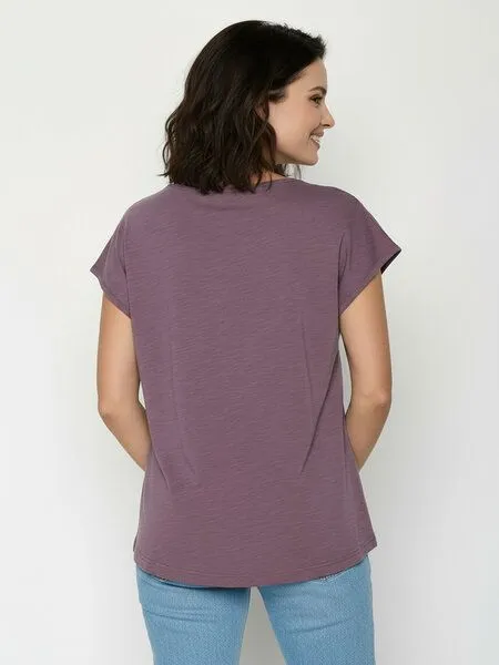 GreenBomb GREENBOMB Basic Cool - Lässiges T-Shirt aus Bio-Baumwolle / GOTS / Fair & Vegan, Lila (moorberry), – Produktbild 4 von 4