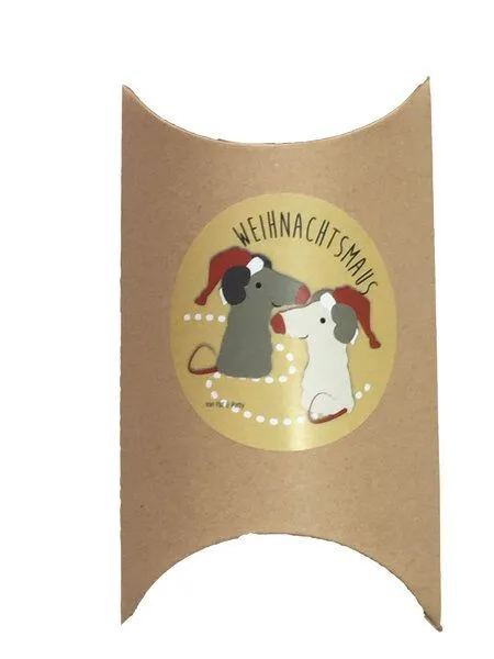 Pat und Patty Pat und Patty Kuscheltier Greifling mit Rassel "Weihnachtsmaus" , 100 % Baumwolle-kbA, :weiss, – Produktbild 4 von 4