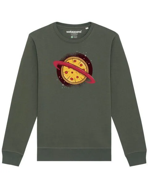 watapparel watapparel Sweatshirt Unisex Pizza Planet, Khaki, – Produktbild 1 von 3