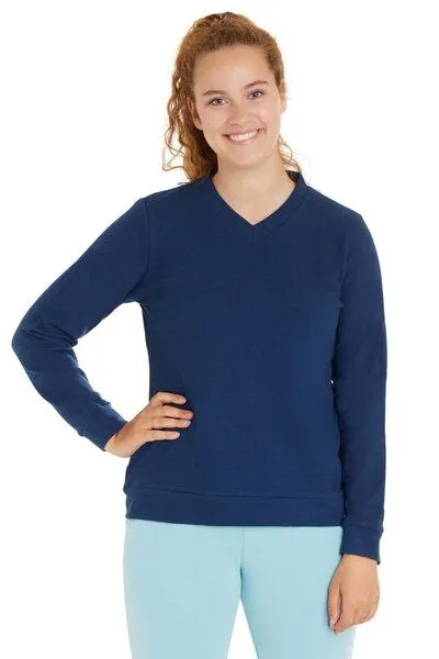 loud + proud loud + proud Damen Sweat Strukturmuster, GOTS-zertifiziert, Ultramarine(blau), – Produktbild 1 von 2
