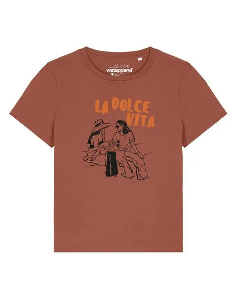 watapparel watapparel T-Shirt Frauen La dolce vita, Heritage brown, – Produktbild 1 von 2