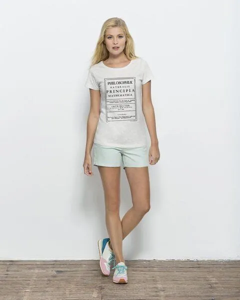 UNIPOLAR UNIPOLAR Physik T-Shirt | Principia Mathematica, Cream heather grey, – Produktbild 4 von 4