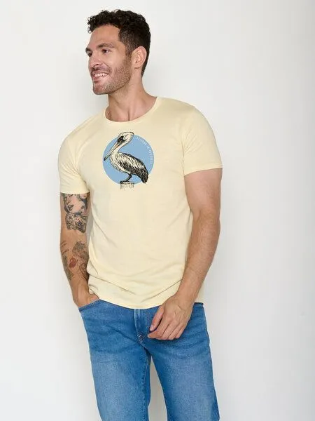 GreenBomb GREENBOMB Pelican Paradise Guide - Sportliches T-Shirt aus Bio-Baumwolle / hochwertiger Print / GOTS / Fair & Vegan, Weiß (vanilleeis), – Produktbild 1 von 4