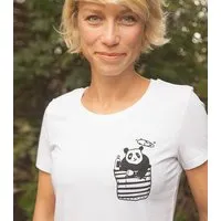 päfjes Pingzi Panda - Brust Motiv - päfjes Fair Wear Frauen T-Shirt - White – Produktbild 1 von 1
