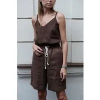 gust. gust. Damen Leinenshorts - Linen loose shorts - 100% Bio-Leinen, Brown (braun), – Produktbild 1 von 1