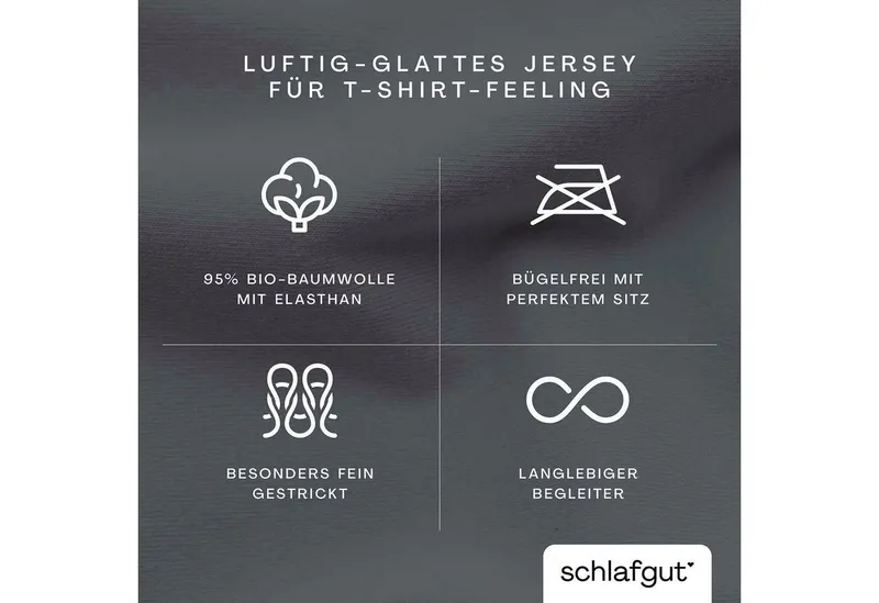 Schlafgut Schlafgut Seitenschläferkissenbezug Pure Seitenschläferkissen, (1 Stück), aus Bio-Baumwolle, Grau, – Produktbild 4 von 5
