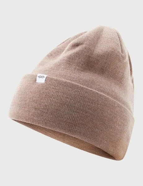 Klitmøller Collective Klitmøller Collective Fine Rib Beanie aus mulesingfreier Merinowolle, Beige (sand), – Produktbild 1 von 2