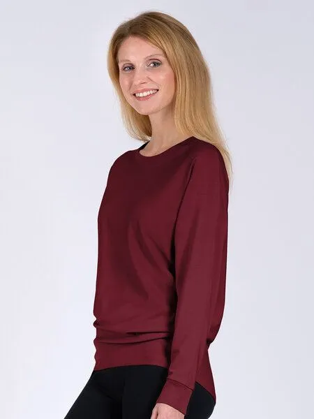 Magadi Magadi Yoga Sweater Anna aus Naturmaterial, Rot (dark red), – Produktbild 2 von 4