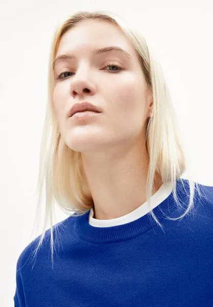 ARMEDANGELS ARMEDANGELS LARUNAA Damen Pullover aus Bio-Baumwoll Mix, Lapis blue, – Produktbild 3 von 4
