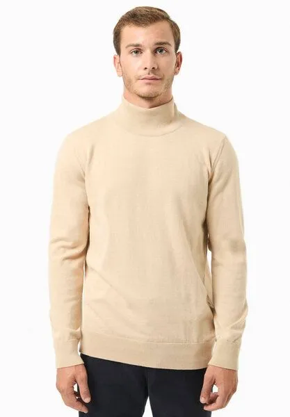 ORGANICATION ORGANICATION Rollkragenpullover aus Bio-Baumwolle, Beige, – Produktbild 1 von 4