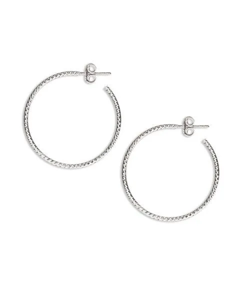 lille mus lille mus Creolen 'Glitzer' 925 Silber, Silber, – Produktbild 2 von 4
