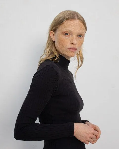 Rotholz Rotholz Schweres Mockneck Longsleeve aus Bio Baumwolle, Schwarz, – Produktbild 2 von 4