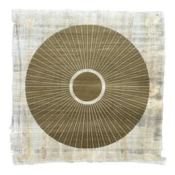 Veskor Cassiopeia Veskor Cassiopeia CENTRAL SUN PAPYRUS Sonnen Linoldruck | 24 × 24 cm | Mediumgold auf natürlichem Papyrus-Papier – Produktbild 1 von 1