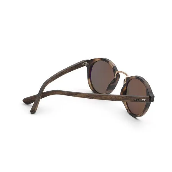 TAKE A SHOT TAKE A SHOT Runde Sonnenbrille aus Holz für Damen und Herren, Rose (havanna / walnuss / rose), – Produktbild 3 von 4