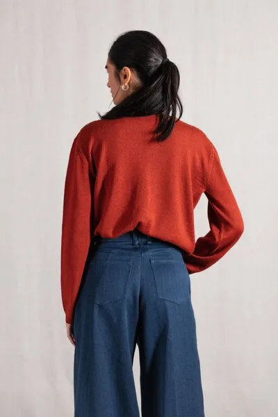 Jyoti - Fair Works Jyoti - Fair Works Baby-Alpaka Strickcardigan Navan, Rot, – Produktbild 4 von 4