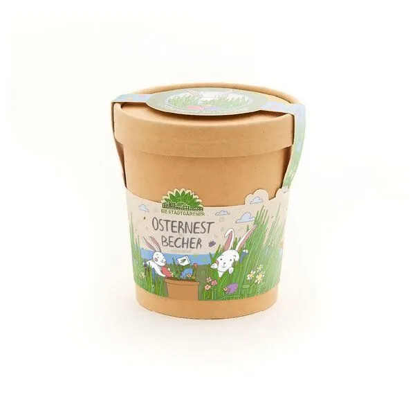 Die Stadtgärtner Die Stadtgärtner Osternest aus dem Becher I Ostergeschenk für Kinder I Geschenk für den Frühling und Garten I Osternest und Osterkörbchen I Ostergras – Produktbild 2 von 4