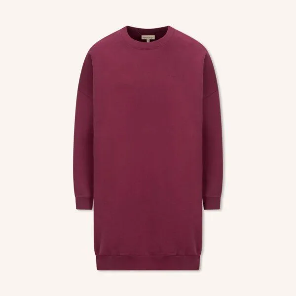 NORDLICHT NORDLICHT Sweat Kleid MALIN aus 100% Baumwolle, Cherry (rot), – Produktbild 2 von 4