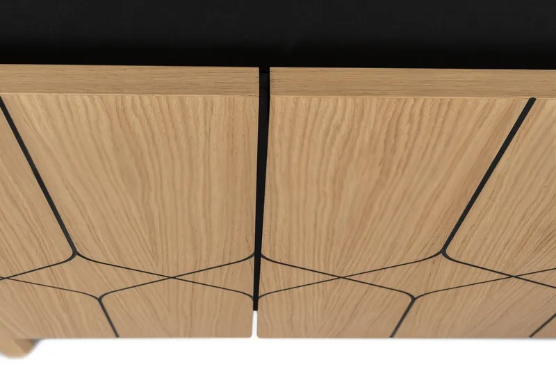 Woodman Kommode, Holzfurnier aus Eiche, Skandinavisches Design, FSC®-zertifiziert, Beige|schwarz, – Produktbild 5 von 5