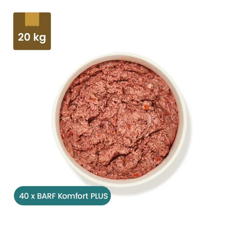 haustierkost.de haustierkost.de BARF Komfort PLUS Rind Frostfutter 40 x 500 g – Produktbild 1 von 2