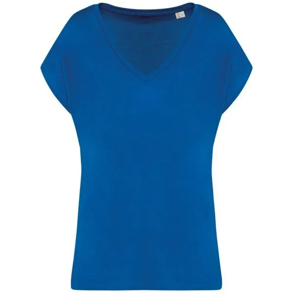 Greenspired Greenspired Umweltfreundliches Loose Damen-T-Shirt mit V-Ausschnitt 130g/m S- L, Meeresblau, – Produktbild 1 von 1