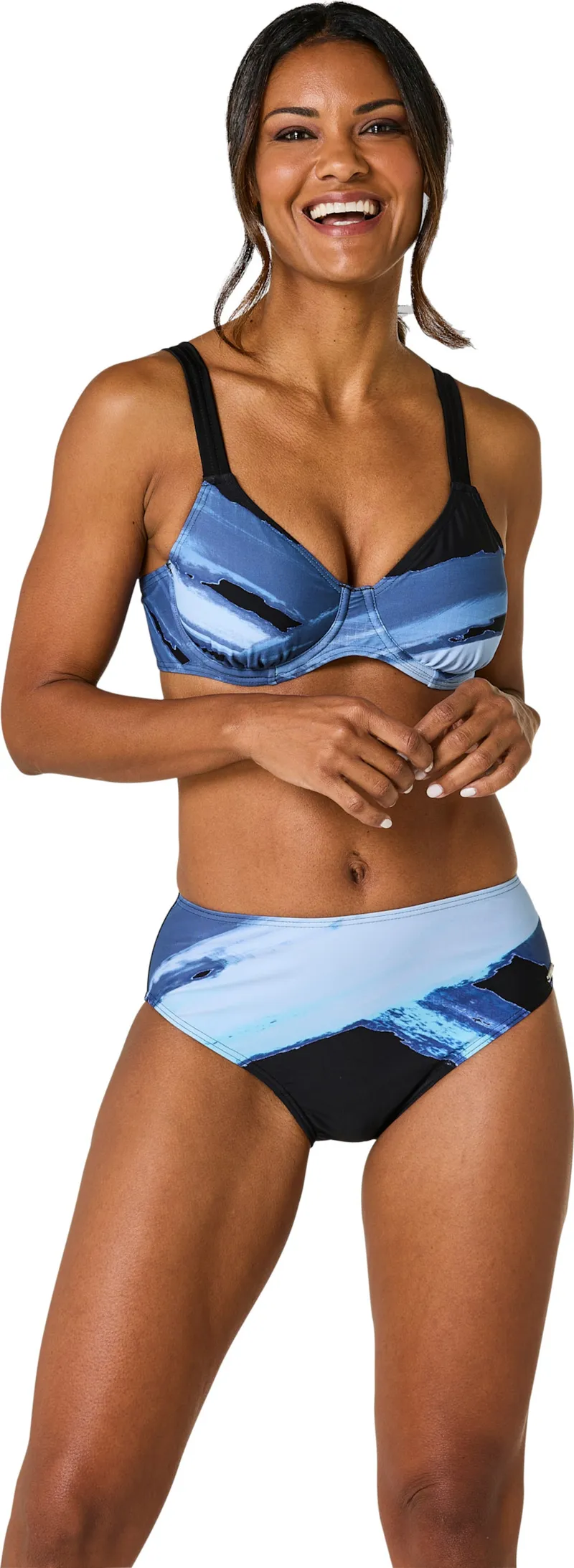 feel good Bikini schwarz-jeansblau, Schwarz-jeansblau, – Produktbild 2 von 2