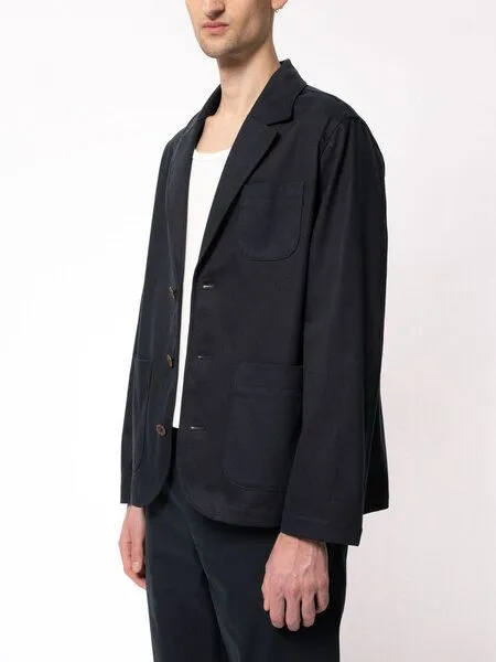 Nudie Jeans Nudie Jeans Bequemer Blazer - Abraham Jacket - aus Baumwolle (bio), Blau (navy), – Produktbild 2 von 4