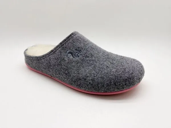 thies thies 1856 ® Recycled Wool Slipper, aus Wolle und Bio-Schurwolle, fair produziert, Grey rose (grau), – Produktbild 2 von 4