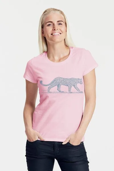 Peaces.bio - handbedruckte Biomode Peaces.bio - handbedruckte Biomode Bio-Damen-T-Shirt "Leopard", Rosa, – Produktbild 1 von 1