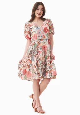 ORGANICATION ORGANICATION Damen vegan Voile Kleid Mit Floralem Muster – Produktbild 1 von 1