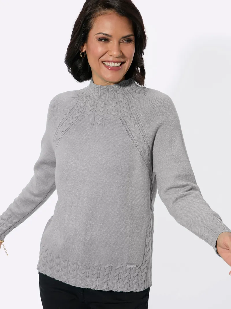 Witt Stehkragenpullover steingrau-meliert, Steingrau-meliert, – Produktbild 3 von 3