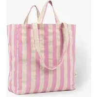OMOM OMOM Einkaufstasche | Strandtasche | Tragetasche aus Bio-Baumwolle gestreift, Rosa, – Produktbild 1 von 1
