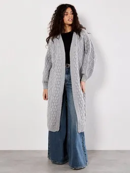 Apricot Apricot Cardigan Midi-Strickjacke (1-tlg) mit Zopfmuster – Produktbild 1 von 1