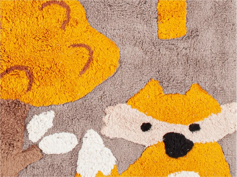 HANS NATUR HANS NATUR Kinderteppich Bio-Baumwolle "Waldtiere" Maße 100 x 130 cm, Braun, – Produktbild 2 von 2