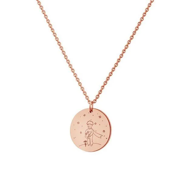 Eppi Eppi Goldener Anhänger der Kleine Prinz mit Rose, Rosa, – Produktbild 1 von 4