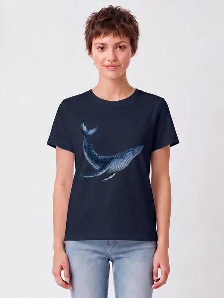 watapparel watapparel T-Shirt Frauen Wal, French navy, – Produktbild 2 von 2