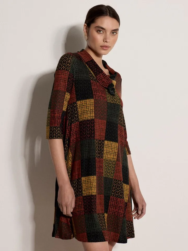 Apricot Apricot Midikleid Strickkleid mit Karomuster, Braun, – Produktbild 2 von 4