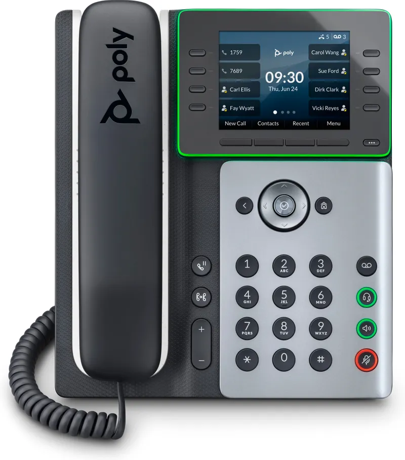 HP HP POLY Edge E300 IP Telefon und PoE-fähig | 82m92aa | IP-Telefon, Schwarz, – Produktbild 2 von 2