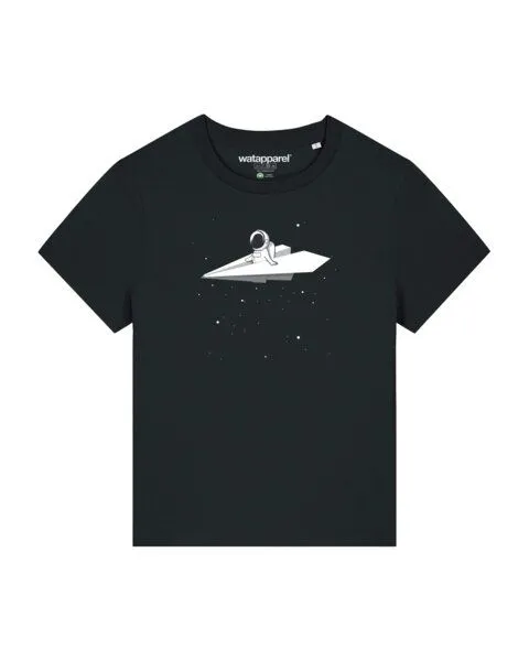 watapparel watapparel T-Shirt Frauen Fly me to the moon, Black, – Produktbild 1 von 3