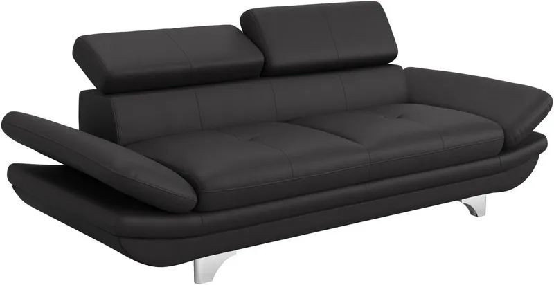 COTTA 3-Sitzer Enterprise, Big-Sofa mit Kopfteil- und Armteilverstellung, B:233 cm, Modernes Einzelsofa, Schwarz, – Produktbild 5 von 5