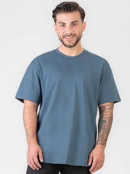 COREBASE COREBASE T-Shirt "BoxFit" aus 100% Bio-Baumwolle, Baltic sea (blau), – Produktbild 2 von 3