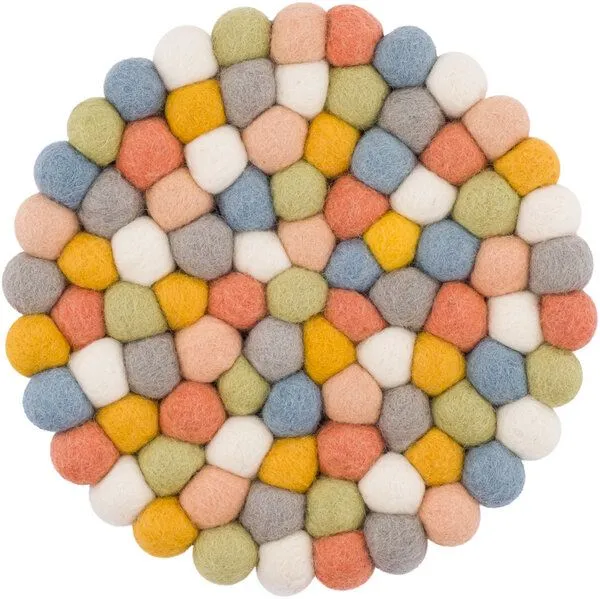 myfelt myfelt Filzkugel Topfuntersetzer (⌀ 20 cm), Multifarben hell (liese), – Produktbild 1 von 4