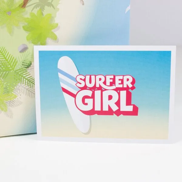 Bow & Hummingbird Bow & Hummingbird Postkarte Surfer Girl – Produktbild 1 von 3