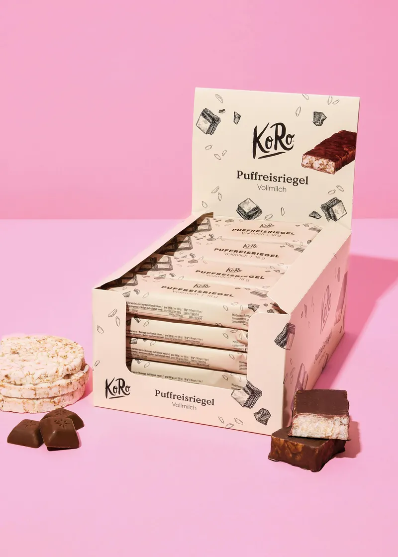 KoRo Puffreisriegel in Vollmilchschokolade 20 x 18 g – Produktbild 2 von 4