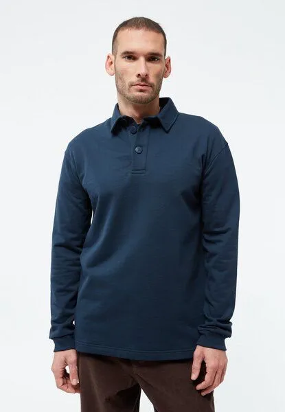 Givn Berlin Givn Berlin Sweater GBHANNES aus Bio-Baumwolle mit Kragen und Knopfleiste, Midnight blue, – Produktbild 1 von 3