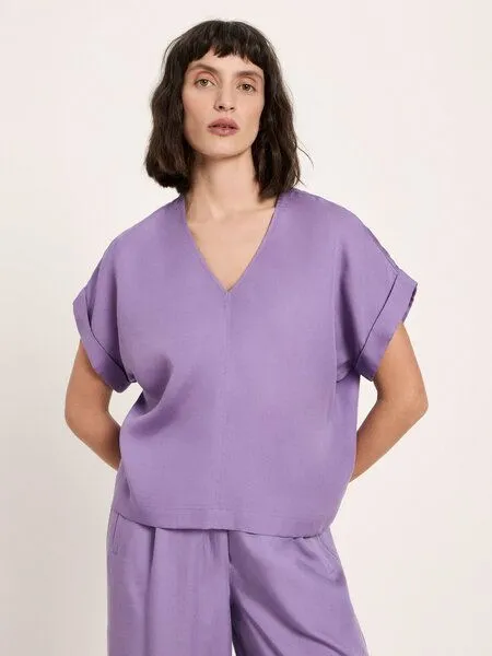 LANIUS LANIUS Blusenshirt aus Tencel Lyocell, Lila (purple haze), – Produktbild 1 von 4