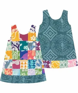 Global Mamas Global Mamas Baby Bio Wendekleid REVERSIBLE - Patchwork/Giraffe/Chicken – Produktbild 1 von 1