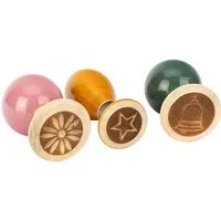 El Puente El Puente Stempel "Blume, Stern & Glocke", 3er-Set | Fair Trade & Handmade aus Indien, Mehrfarbig, – Produktbild 1 von 1