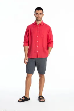 RAVENS VIEW IBIZA RAVENS VIEW IBIZA Herren vegan Hemd Lennon Electric Rot – Produktbild 1 von 1