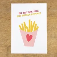 Bow & Hummingbird Bow & Hummingbird Postkarte "Salz auf meinen Pommes" aus Recyclingpapier – Produktbild 1 von 1